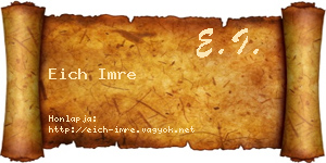 Eich Imre névjegykártya